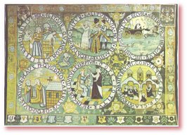 Wandteppich mit Stiftungslegende